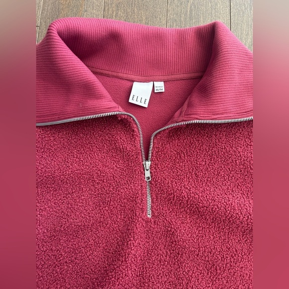 ELLE quarter zip fleece sweater‎ size M - Picture 2 of 3